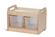 Kast B61 x D40 x H43 cm Esdoorn met Spiegel en 2 Bakken